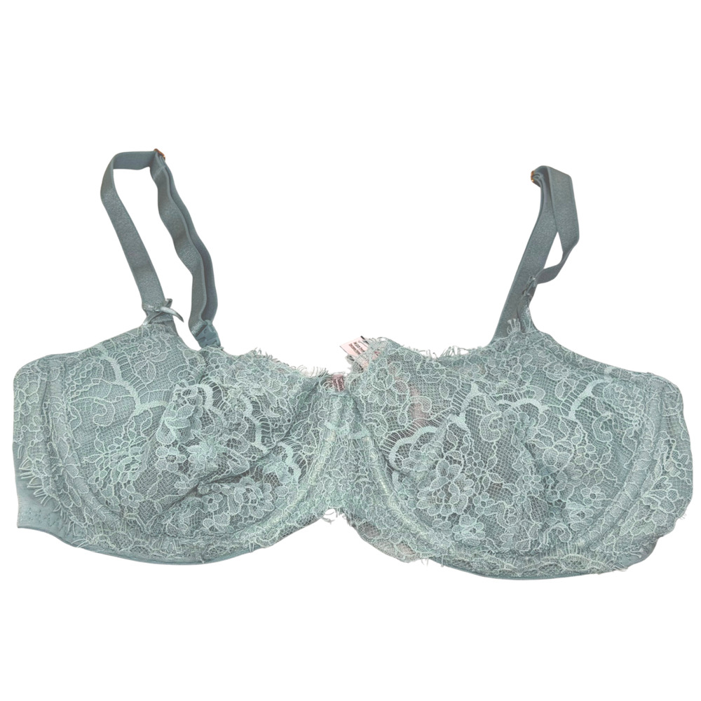 Victoria's Secret Dream Angels Bra Push-Up w/out Padding Sz 36C Green Lace